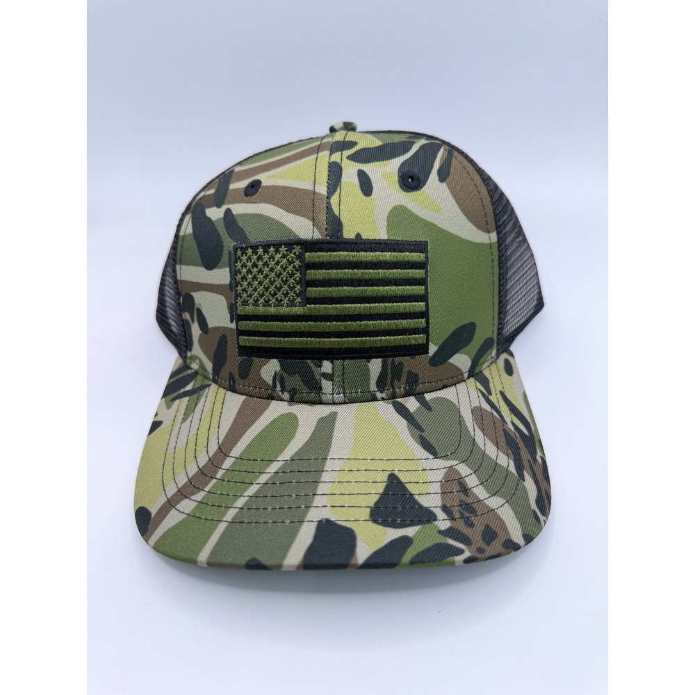 PUGS APPAREL Camo Trucker Hat Men's Snapback Tactical US Flag